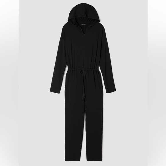 NWT EILEEN FISHER Cozy Brushed Terry Hooded Jumpsuit - Picture 4 of 5